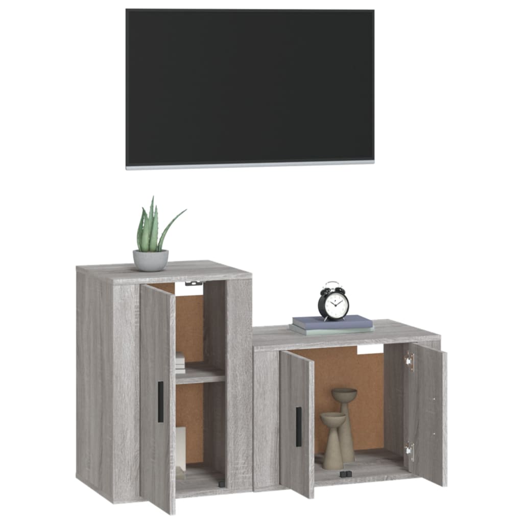 2-tlg. TV-Schrank-Set Weiß Holzwerkstoff