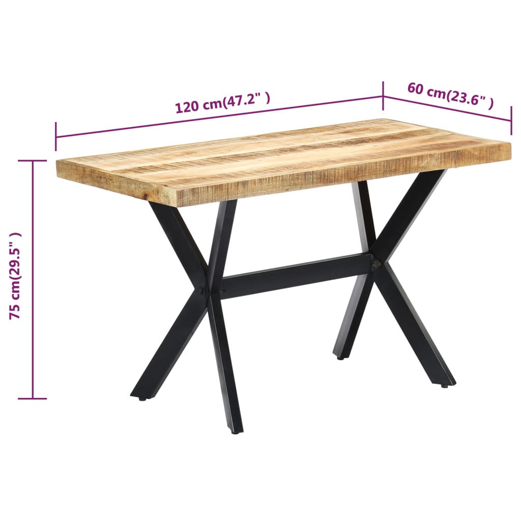 Esstisch Massivholz Mango und Stahlgestell 180 cm