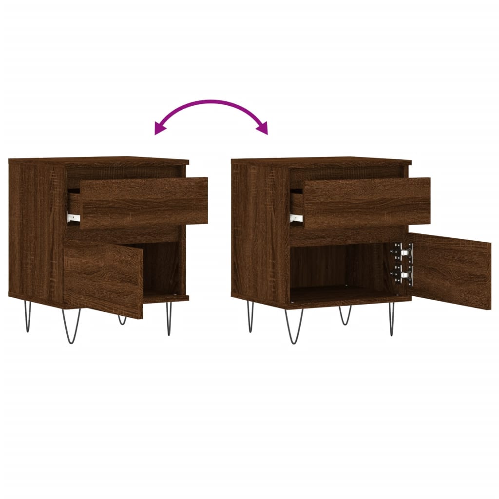 Bettschrank Schwarz Eichen-Optik 40 x 35 x 50 cm Holzwerkstoff