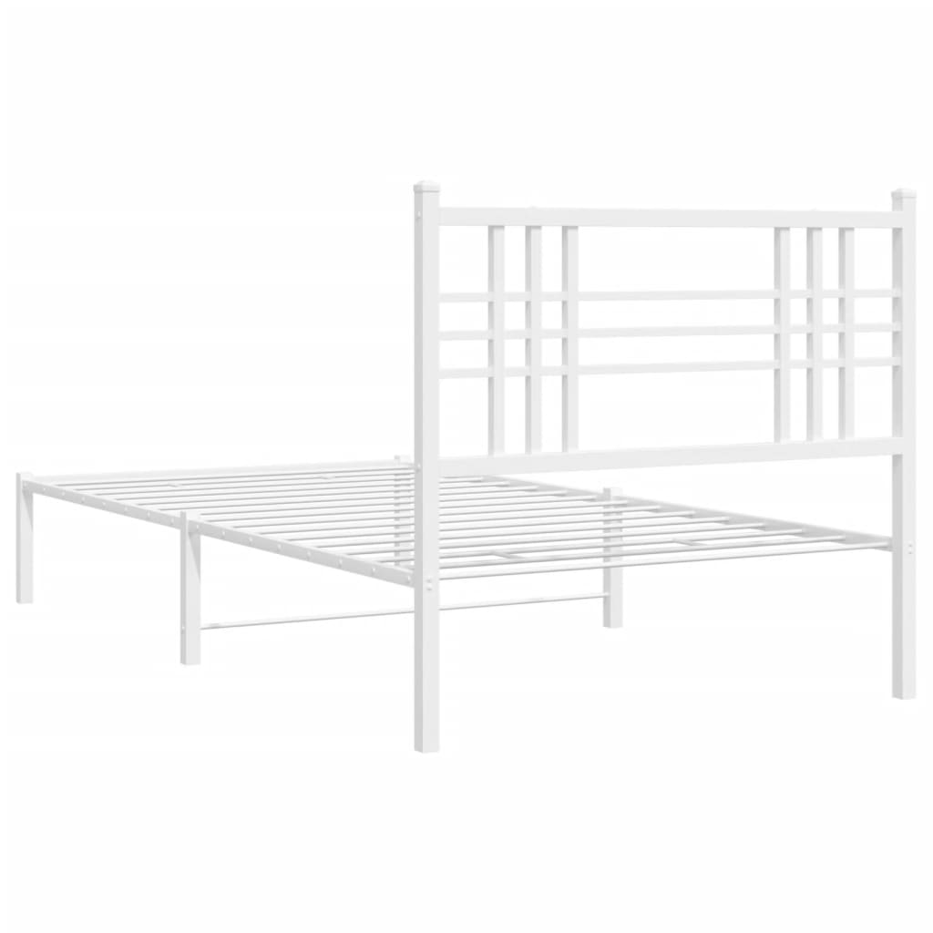 Bettgestell mit Kopf- und Fußteil Metall Schwarz 90x200 cm