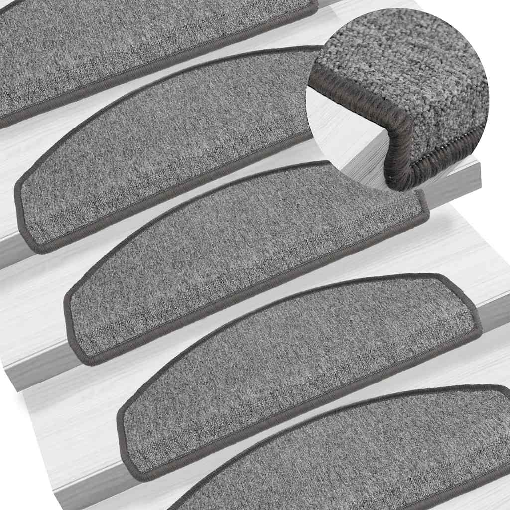 Stufenmatten 15 Stk. 56x17x3 cm Anthrazit Halbrund
