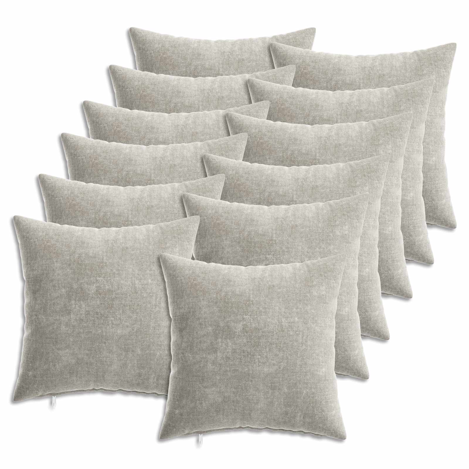 Kissenbezug 6 Stk. HEERLEN Dunkelgrau 30 x 30 cm Chenille-Stoff