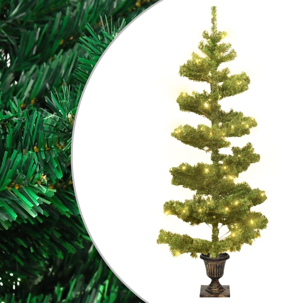 Spiral-Weihnachtsbaum mit Beleuchtung und Ständer Weiß 180 cm