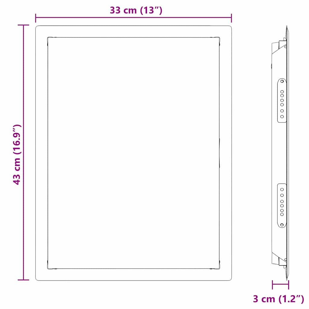Zugangsklappe 2 pcs Weiß 23 x 23 x 3 cm Stahl