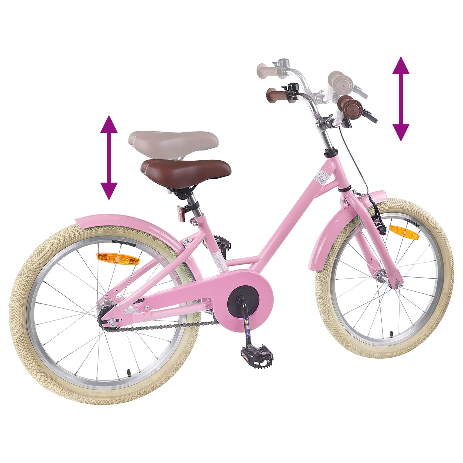 Kinderfahrrad 12 Zoll für 2-4 Jahre alt Hellrosa