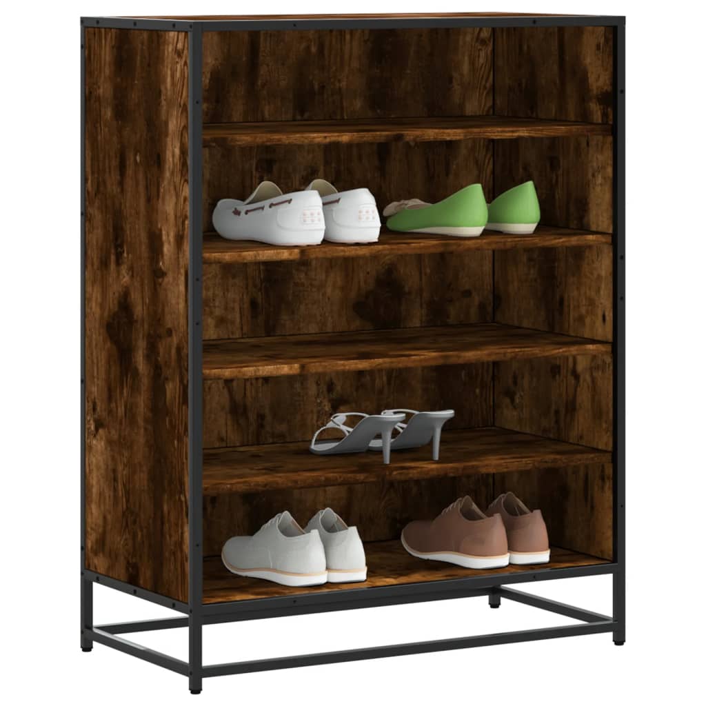 Schuhschrank Schwarz 75x38x97,5 cm Holzwerkstoff Metall