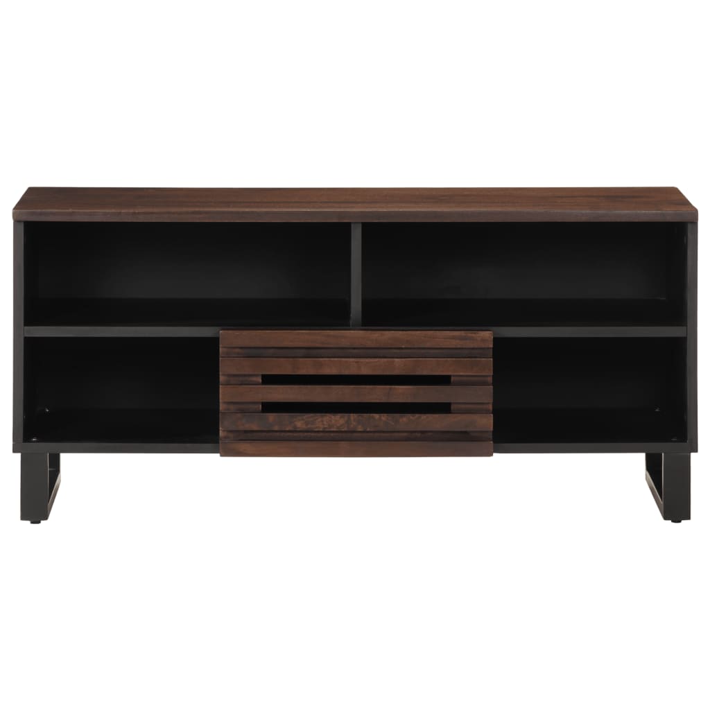 TV-Schrank 100x34x46 cm Raues Massives Mangoholz