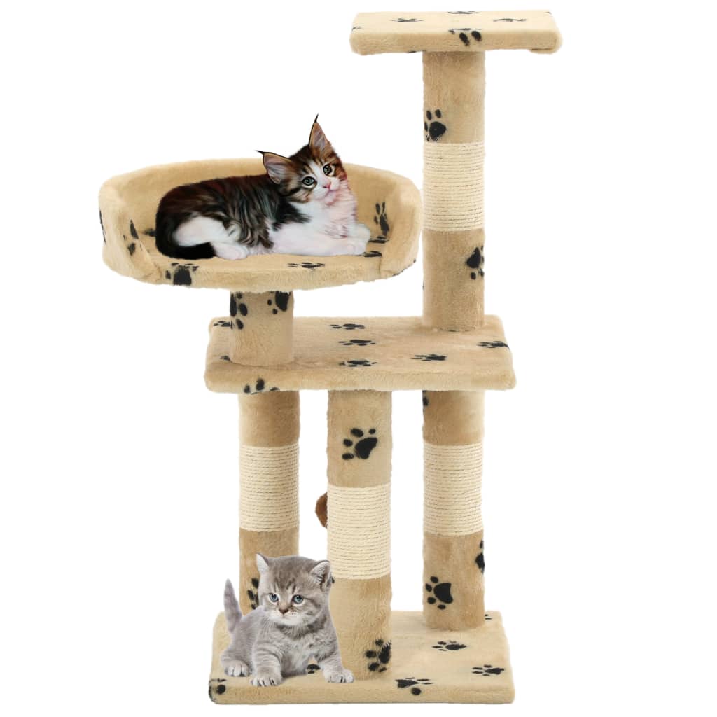Katzen-Kratzbaum mit Sisal-Kratzsäulen 65 cm Grau