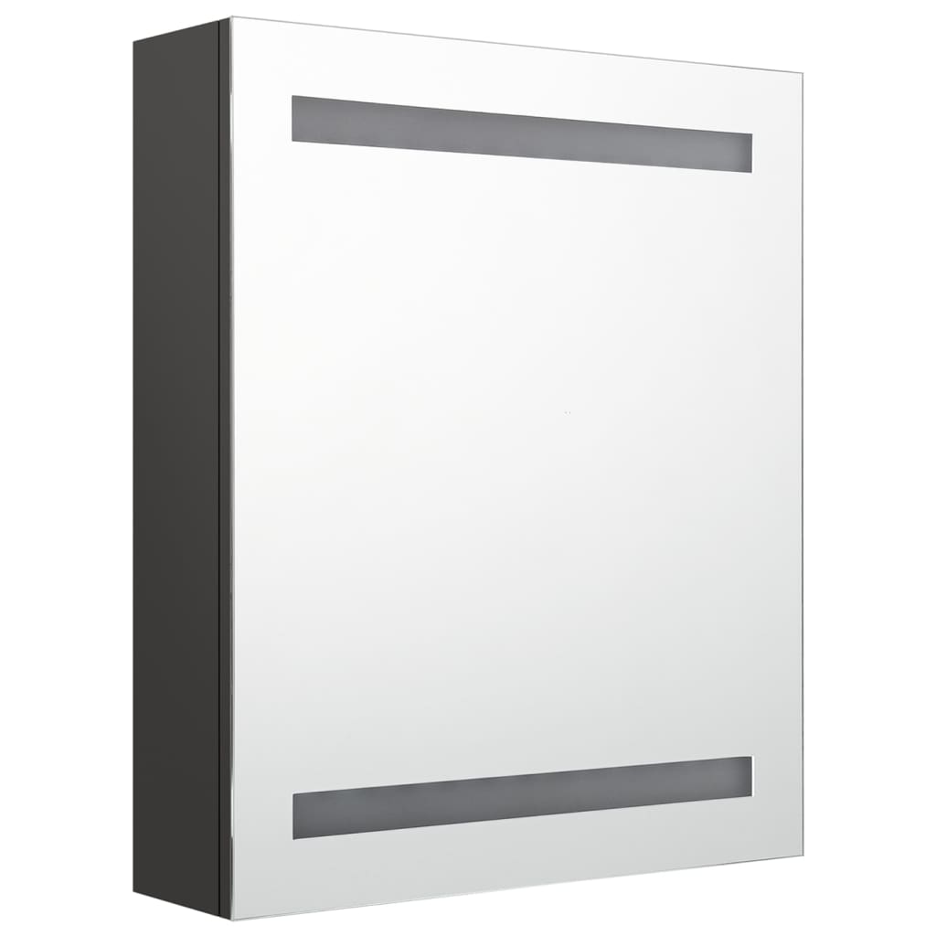 LED-Bad-Spiegelschrank Betongrau 50x14x60 cm