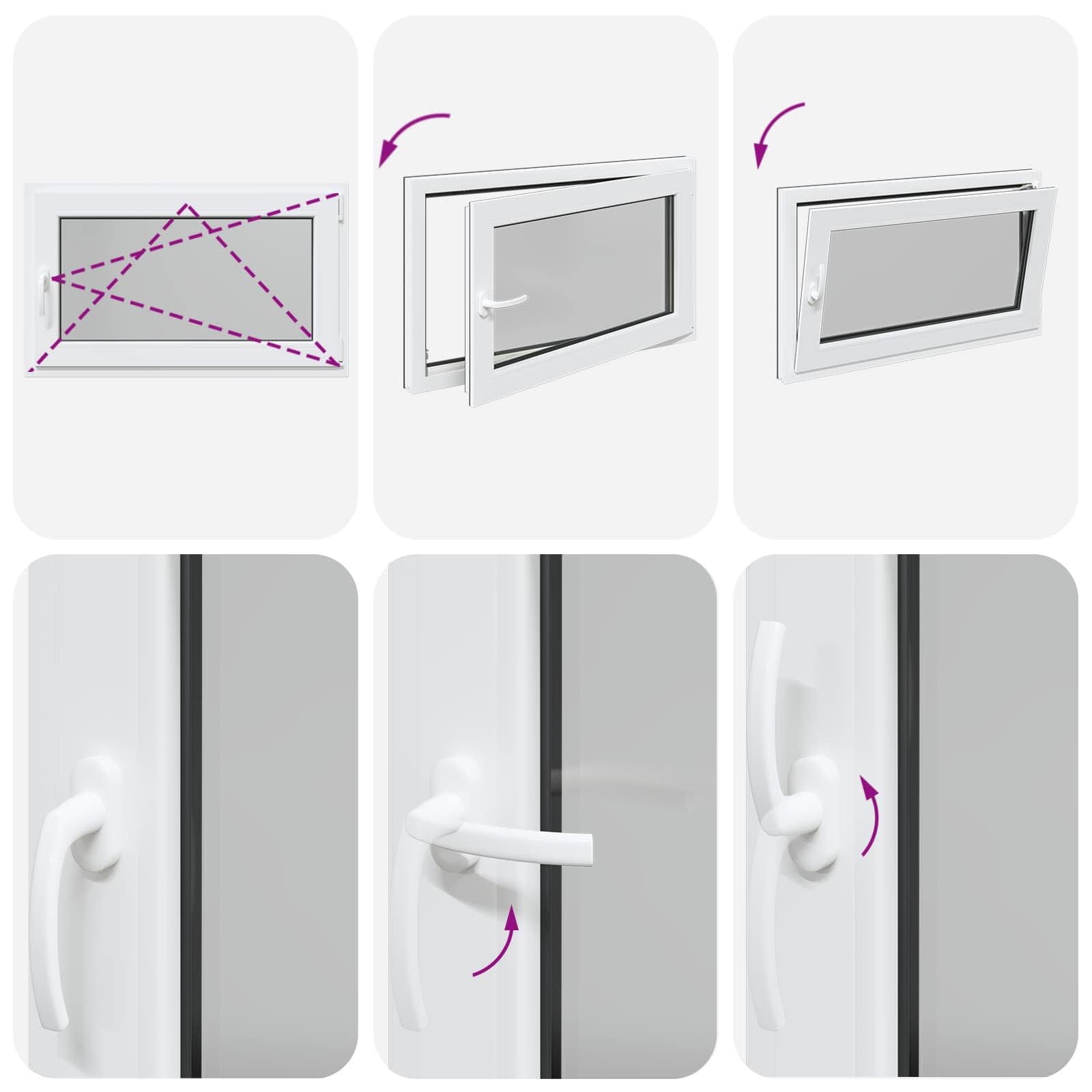 Kellerfenster RISOR 50 x 50 cm PVC und Glas Weiß