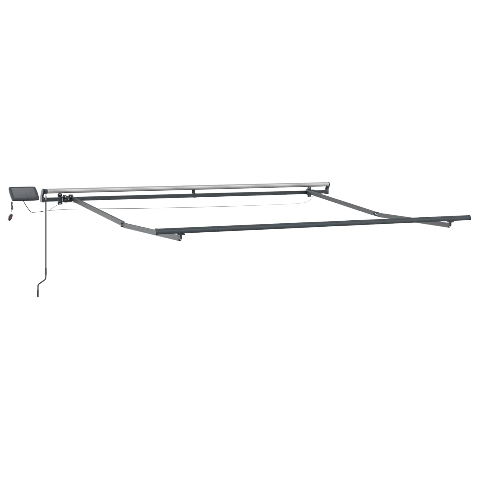 Markise Manuell Einziehbar mit LED 300x250 cm Blau und Weiß