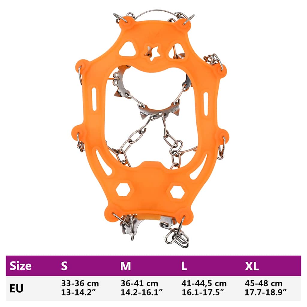Eiskrallen für Schuhe mit 10 Spikes Orange S