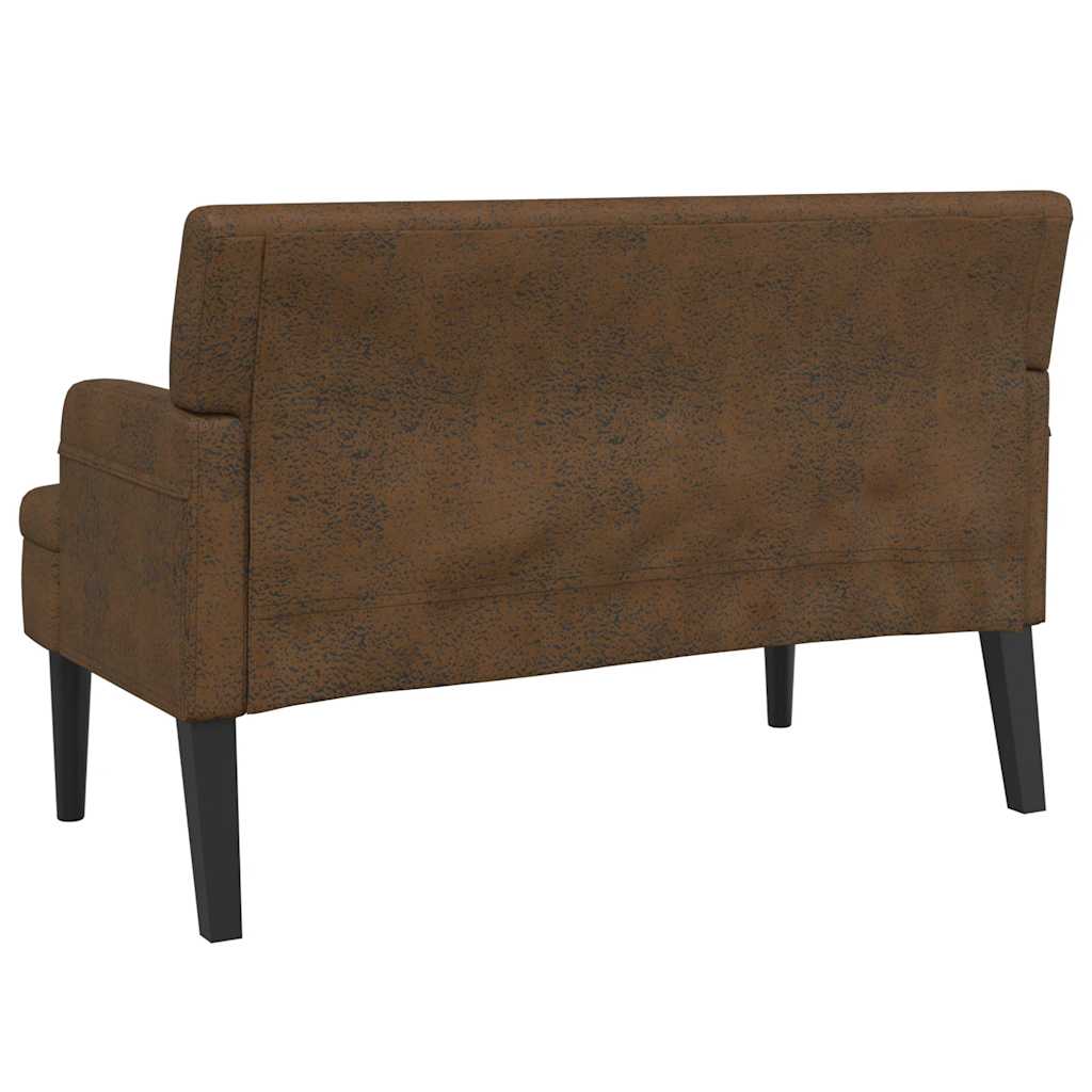 Bank mit Rückenlehne Schwarz 112x65,5x75 cm Kunstleder