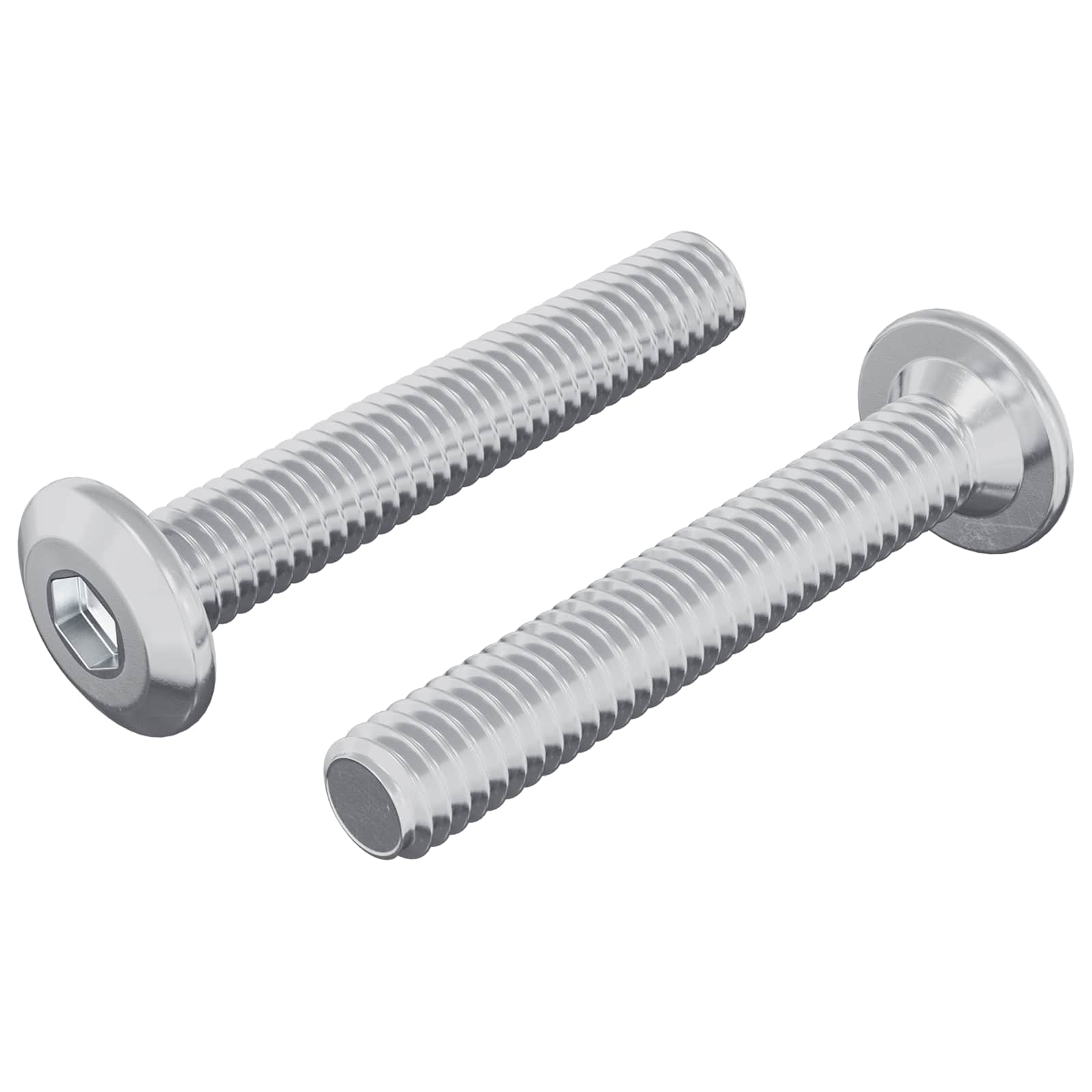Kopf-Sicherungsschraube 2 pcs Silber M6 x 15 mm Stahl
