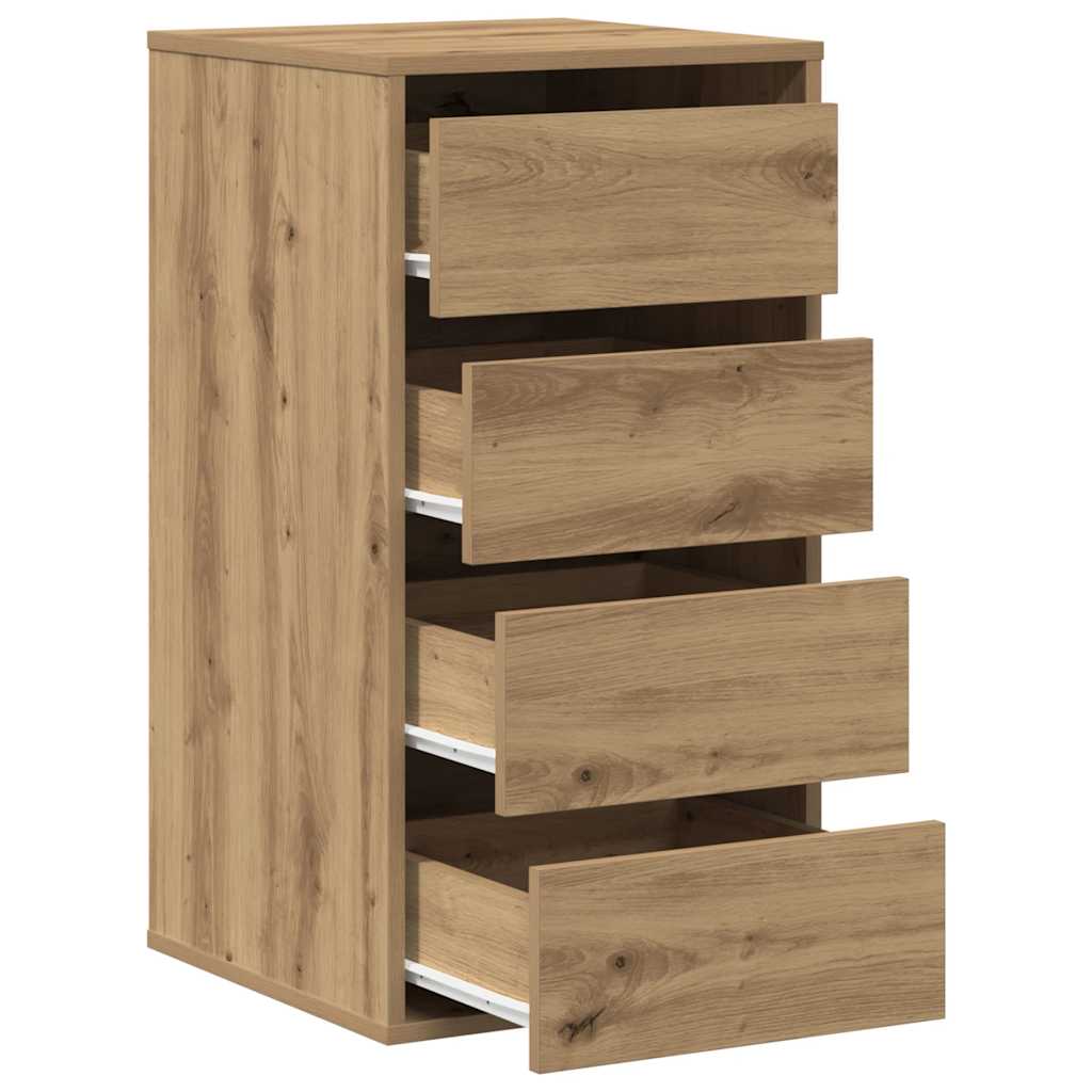 Schubladenschrank Schwarz Eichen-Optik 41 x 40 x 58 cm