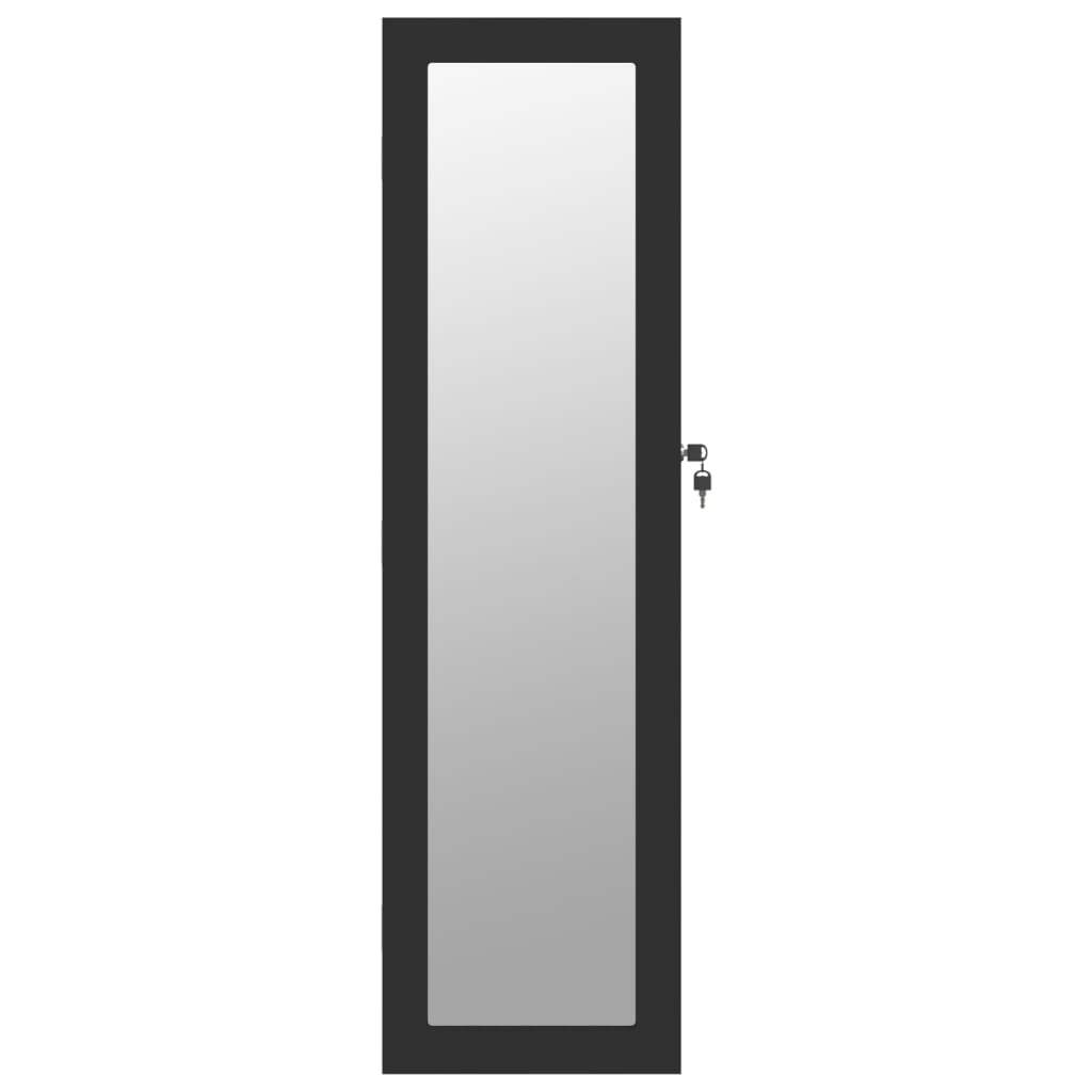 Schmuckschrank mit Spiegel Wandmontage Weiß 30x8,5x106 cm