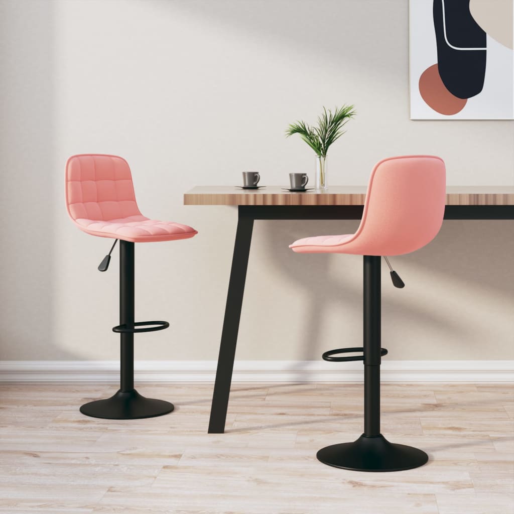 Barhocker 2 Stk. Hellgrün Samt