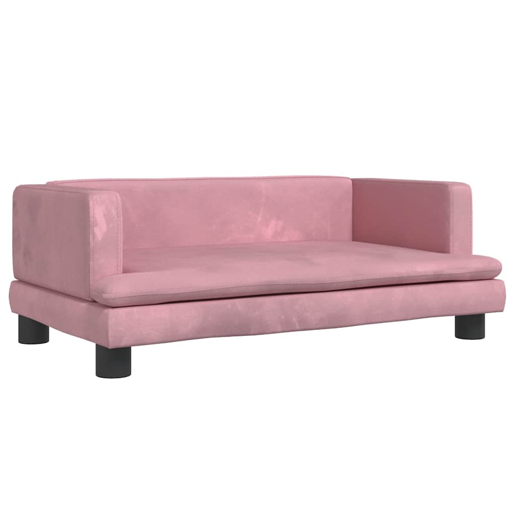 Kindersofa Blau 80x45x30 cm Samt