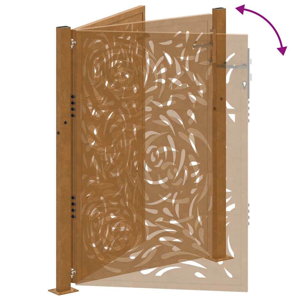 Gartentor Schwarz 100x100 cm Stahl Lichtdesign