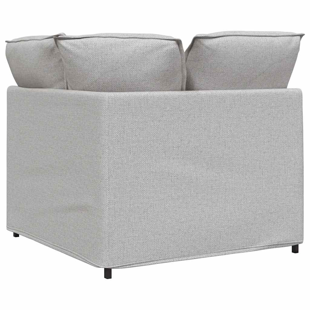Modulares Sofa Endmodul mit Armlehne Kissen Hellgrau 100 cm