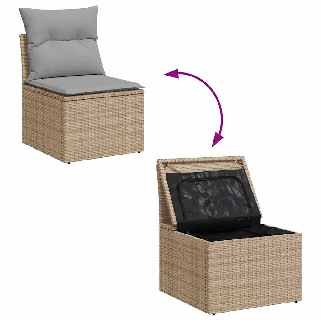 Garten Essgruppe mit Kissen 6 pcs Schwarz und Creme