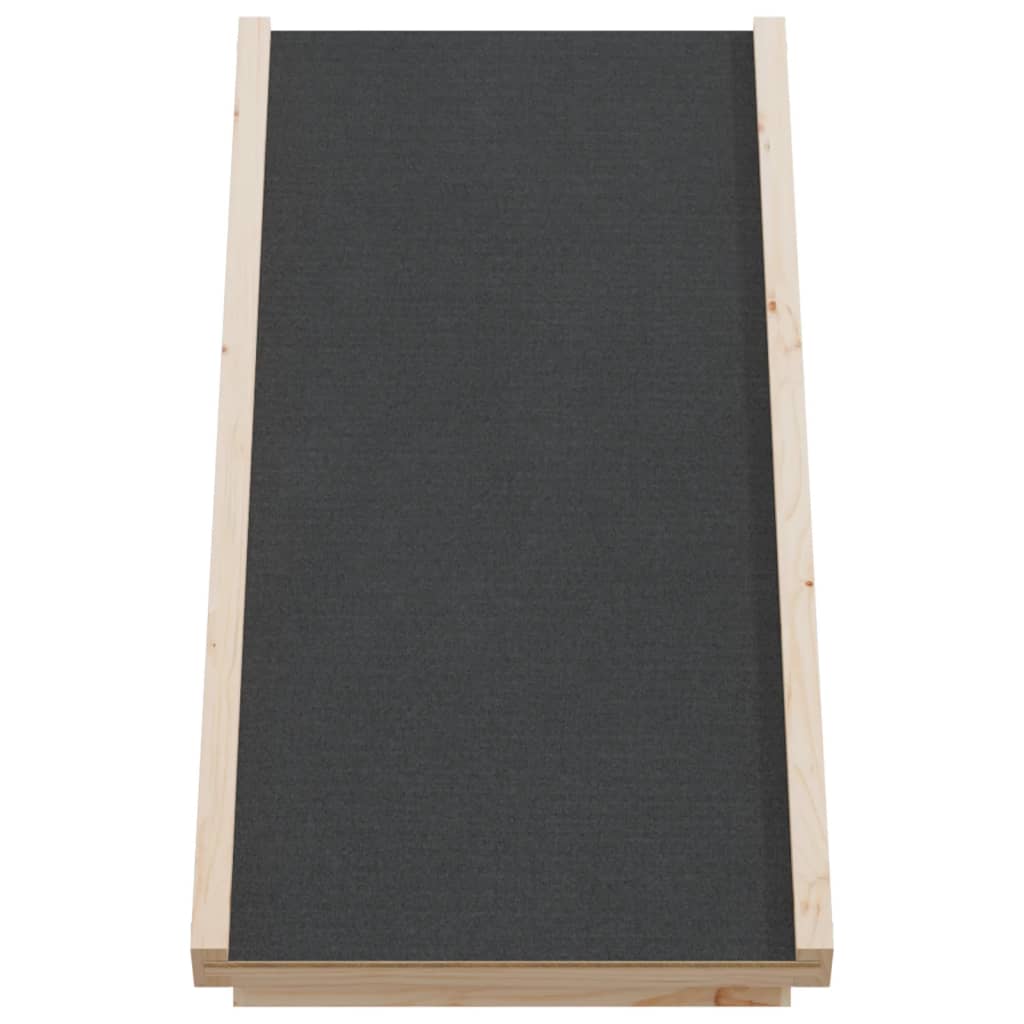 Hunderampe Grau 100x40 cm Massivholz Tanne