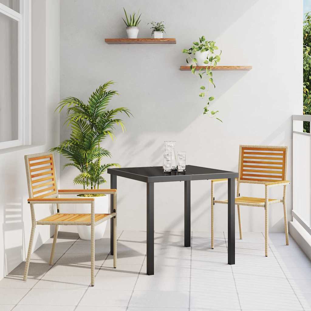 Garten Stapelstühle 4 pcs Braun und Schwarz 54 x 56 x 90 cm