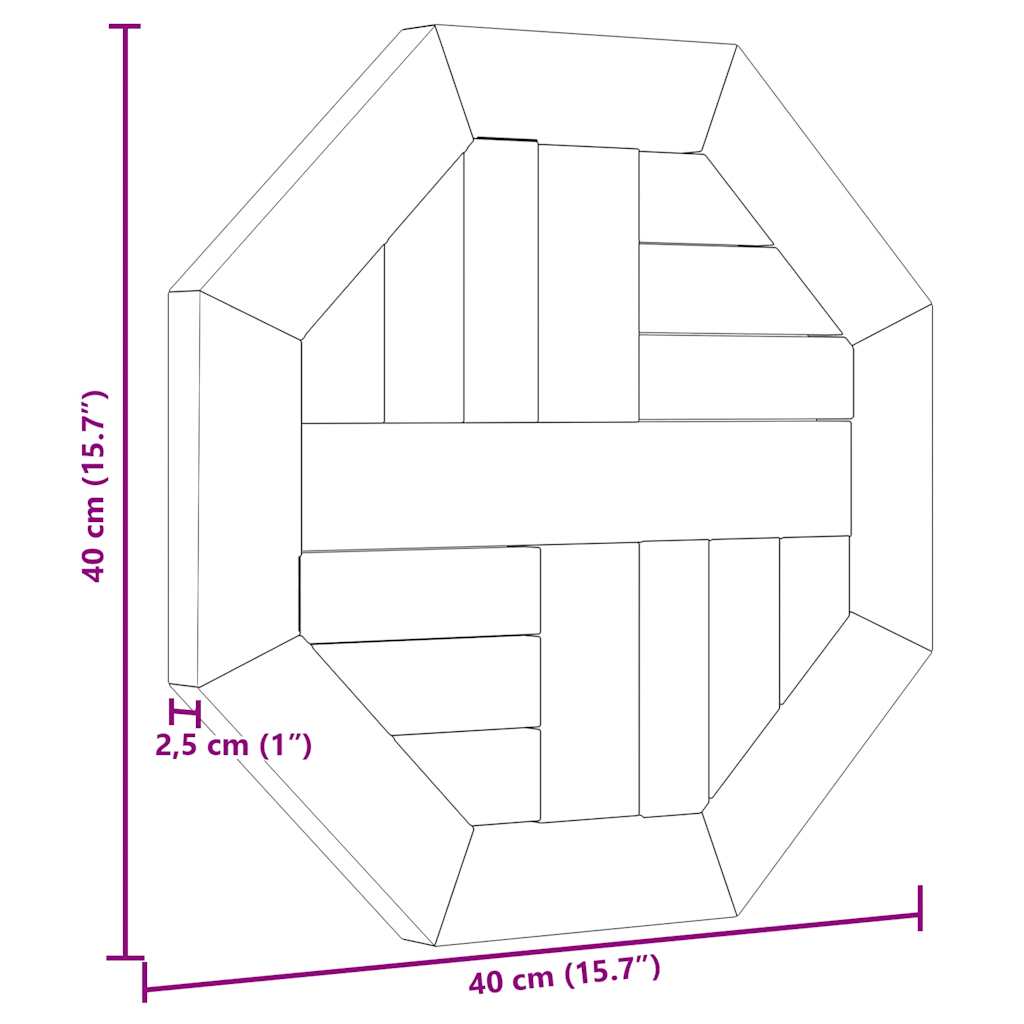 Tischplatte Massivholz Teak Rund 2,5 cm 40 cm