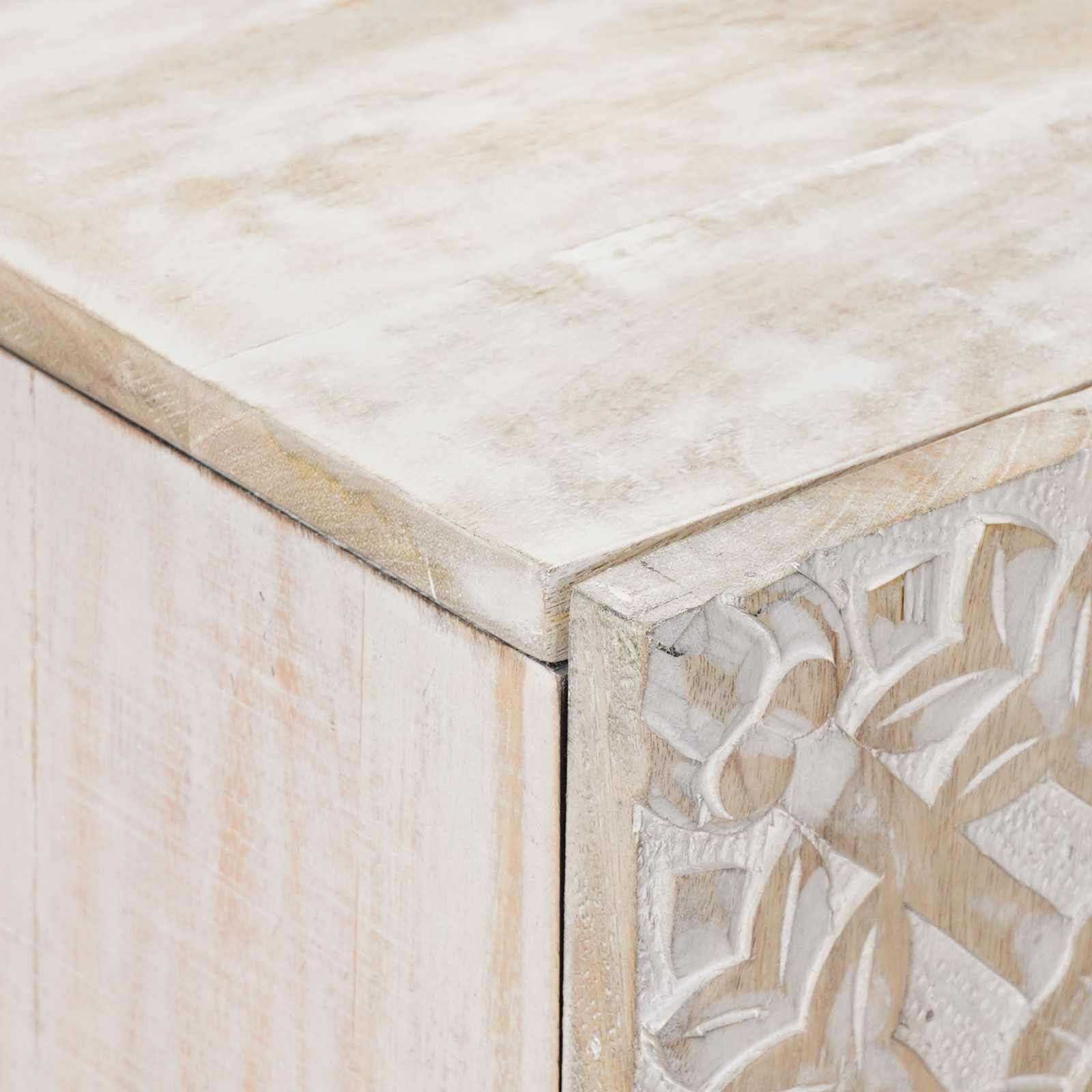 Sideboard mit Regal Braun 90 x 33,5 x 75 cm Massivholz Mango