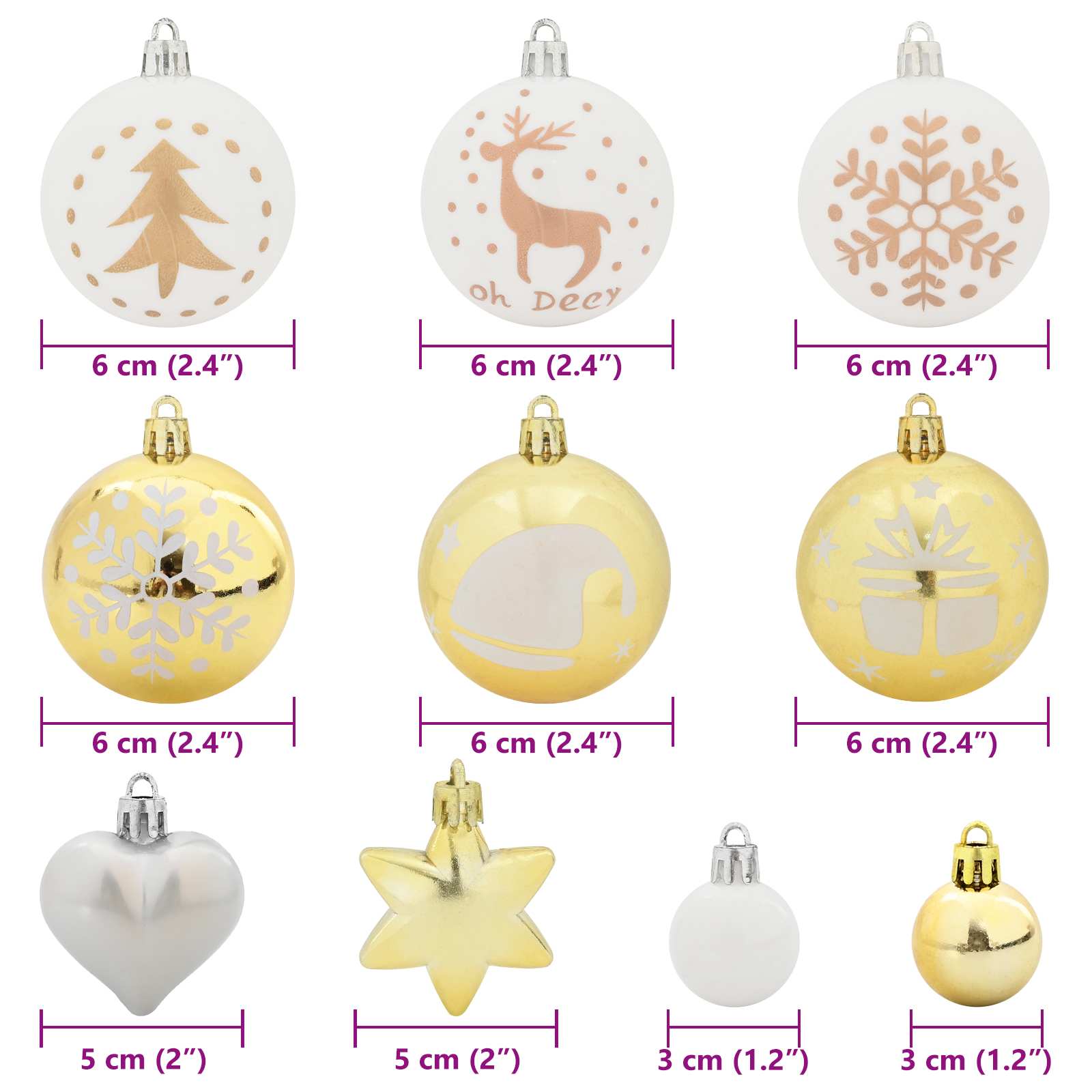 Weihnachtskugel-Set 40 pcs Gold und Rot Kunststoff