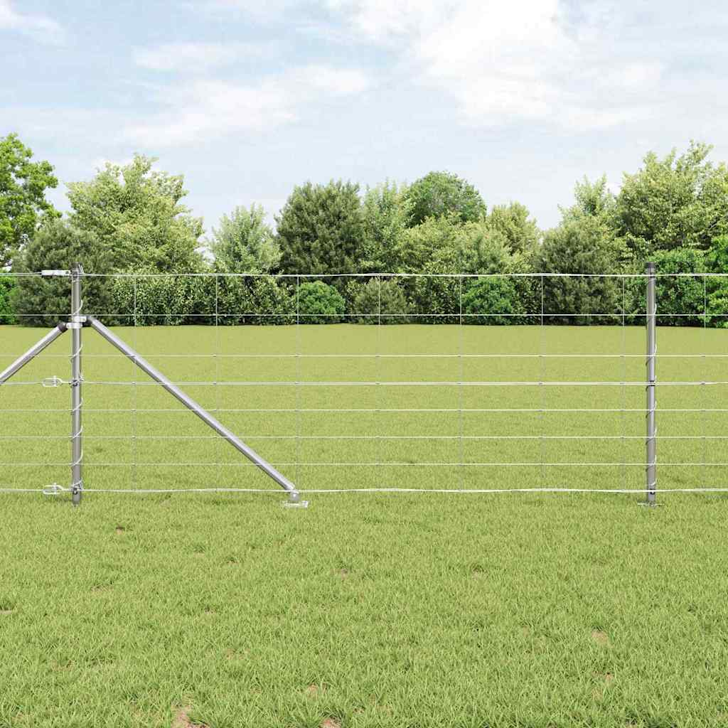 Ground Fix Geschweißter Drahtzaun 25 x 0,8 m Silber Netz