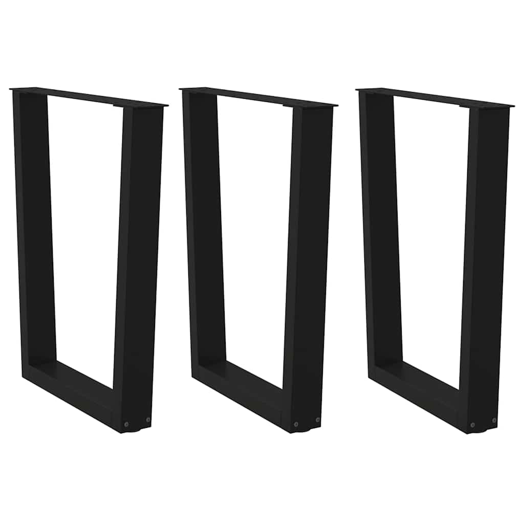 Couchtischbeine V-Form 2 Stück Schwarz 30x(30-31,3) cm Stahl