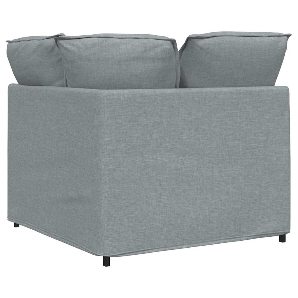 Modulares Sofa Endmodul mit Armlehne Kissen Hellgrau 100 cm