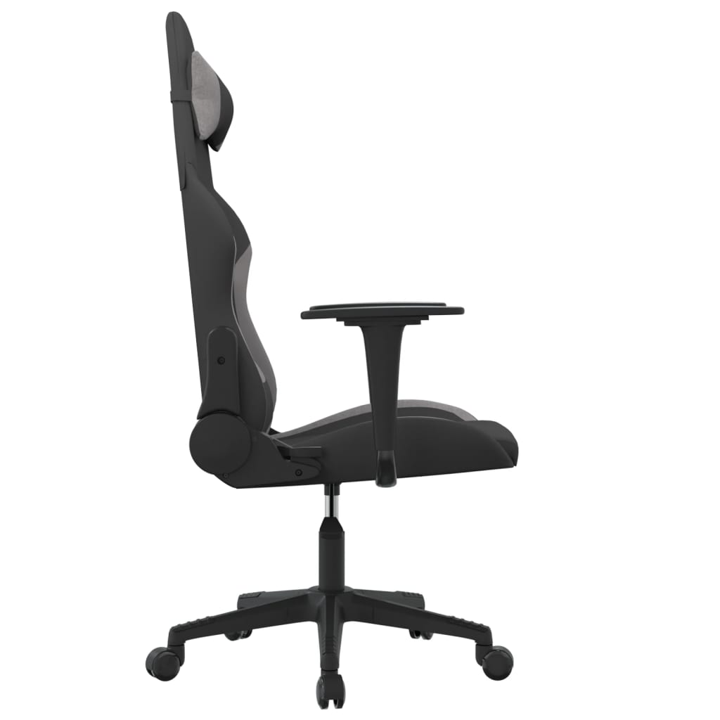 Gaming-Stuhl mit Massagefunktion Schwarz und Creme Stoff