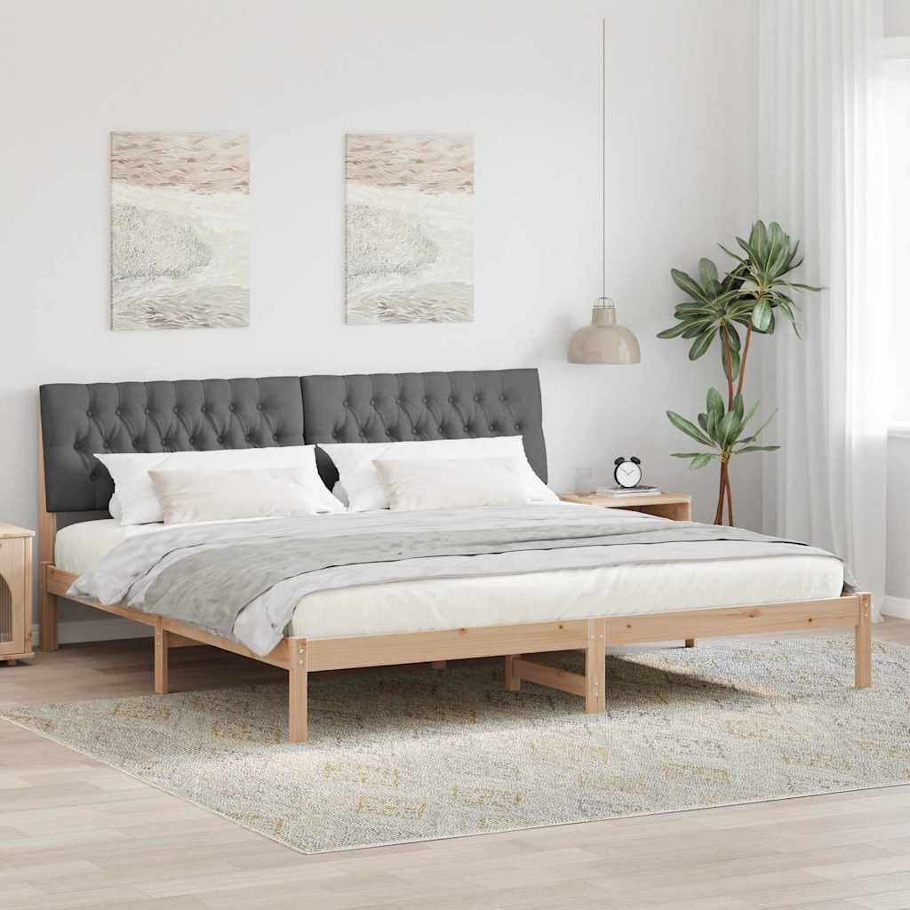 Bettgestell mit gepolstertem Kopfteil Braun 200 x 200 cm
