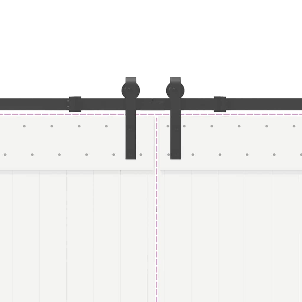 Schiebetürbeschlag-Set 305 cm Stahl Schwarz