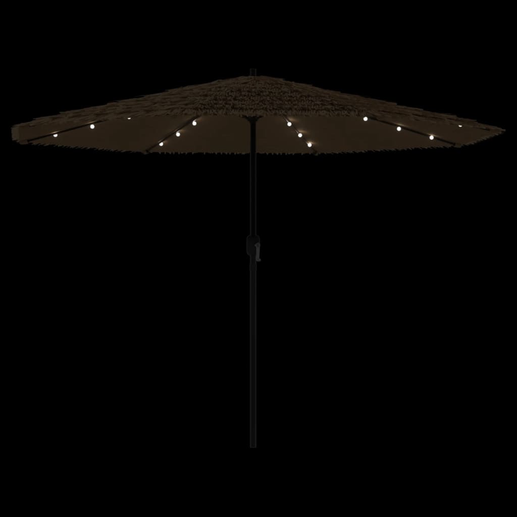 Sonnenschirm mit LED und Stahlmast Braun 248x248x248 cm