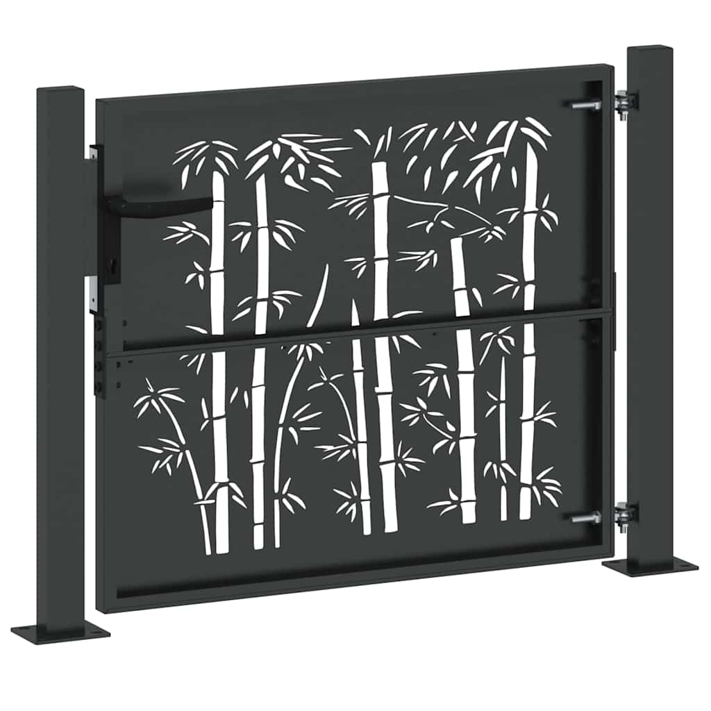 Gartentor 100x75 cm Cortenstahl Bambus-Design
