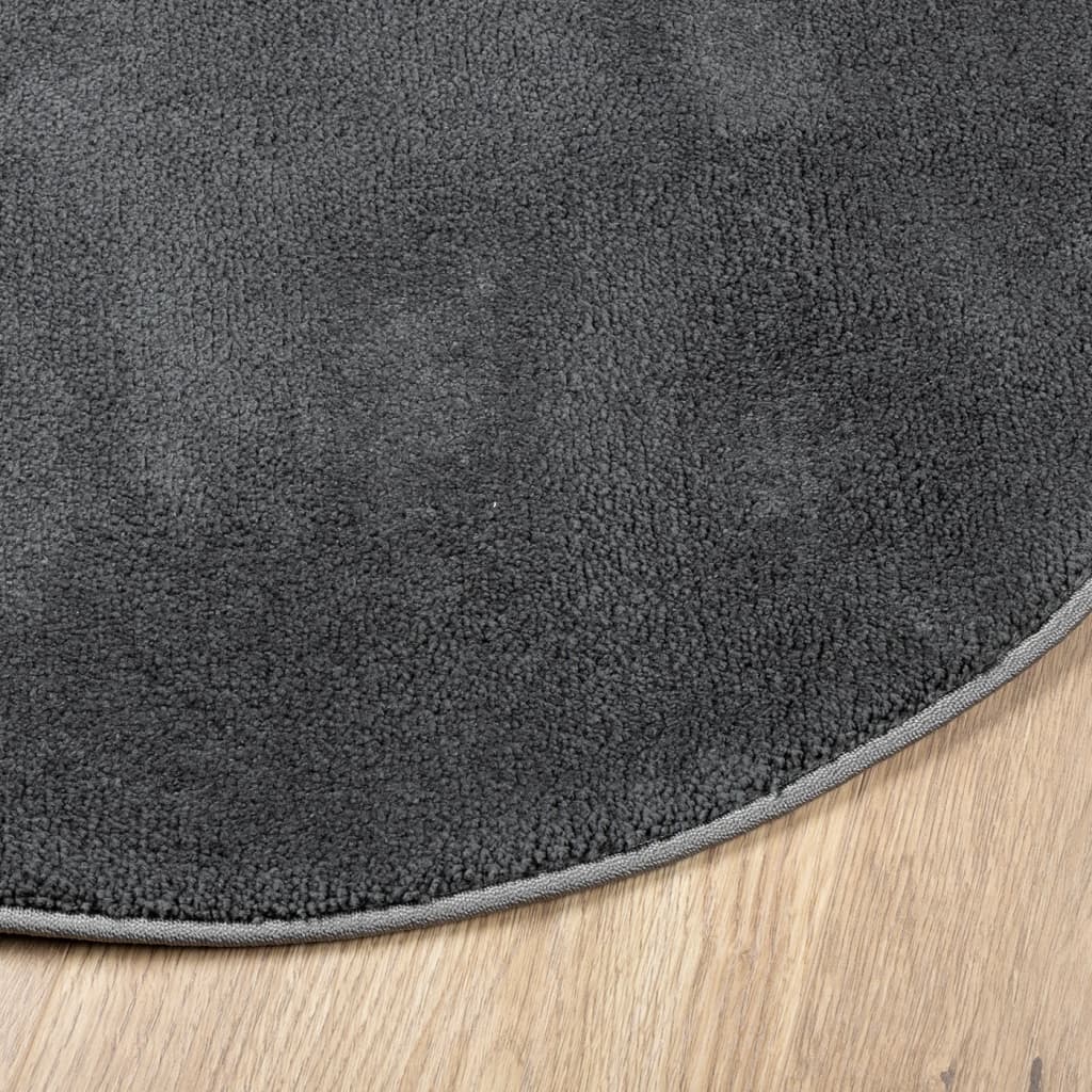 Teppich OVIEDO Kurzflor Anthrazit 120x120 cm