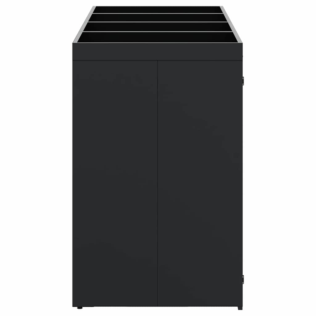 Mülltonnenbox für 2 Tonnen Schwarz 138x79x117 cm Stahl