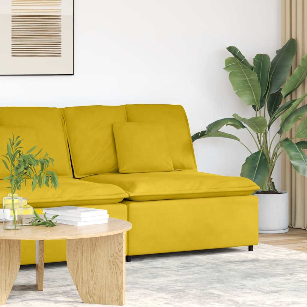 Modulares Sofa Endmodul mit Armlehne Kissen Blau 100 cm