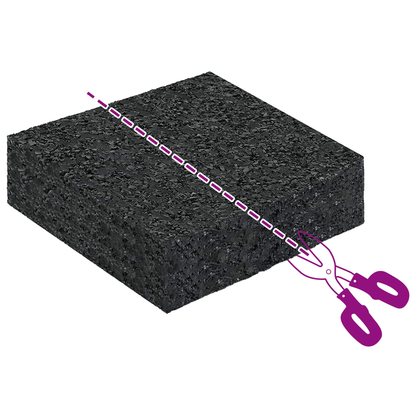 Gummigranulat-Patiopad Schwarz 6 x 9 x 0,3 cm Gummi