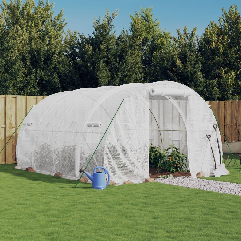 Gewächshaus mit Stahlrahmen Grün 48 m² 16x3x2 m