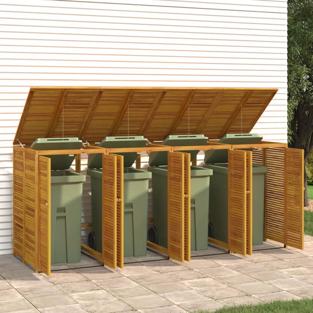 Mülltonnenbox für 2 Tonnen 140x89x117 cm Massivholz Akazie