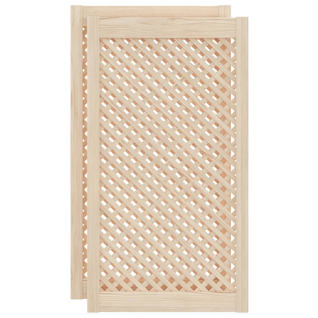 Schranktüren 2 Stk. Gitter-Design 39,5x39,5cm Massivholz Kiefer