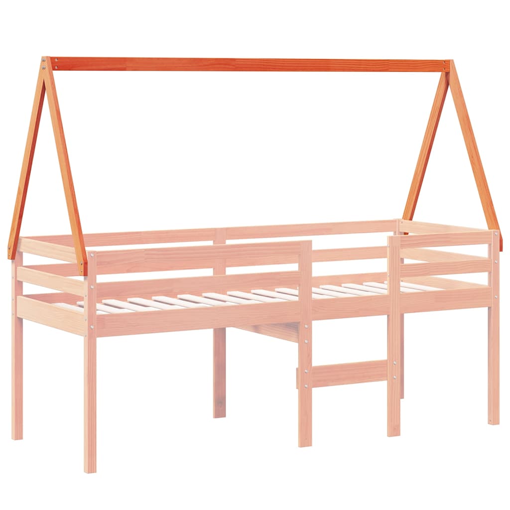 Dach für Kinderbett Weiß 209x95,5x88 cm Massivholz Kiefer