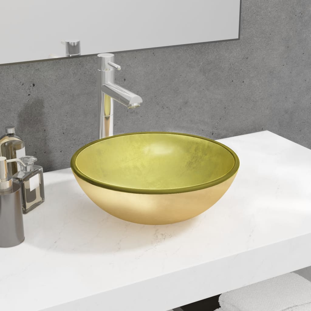 Waschbecken Hartglas 35x12 cm Transparent