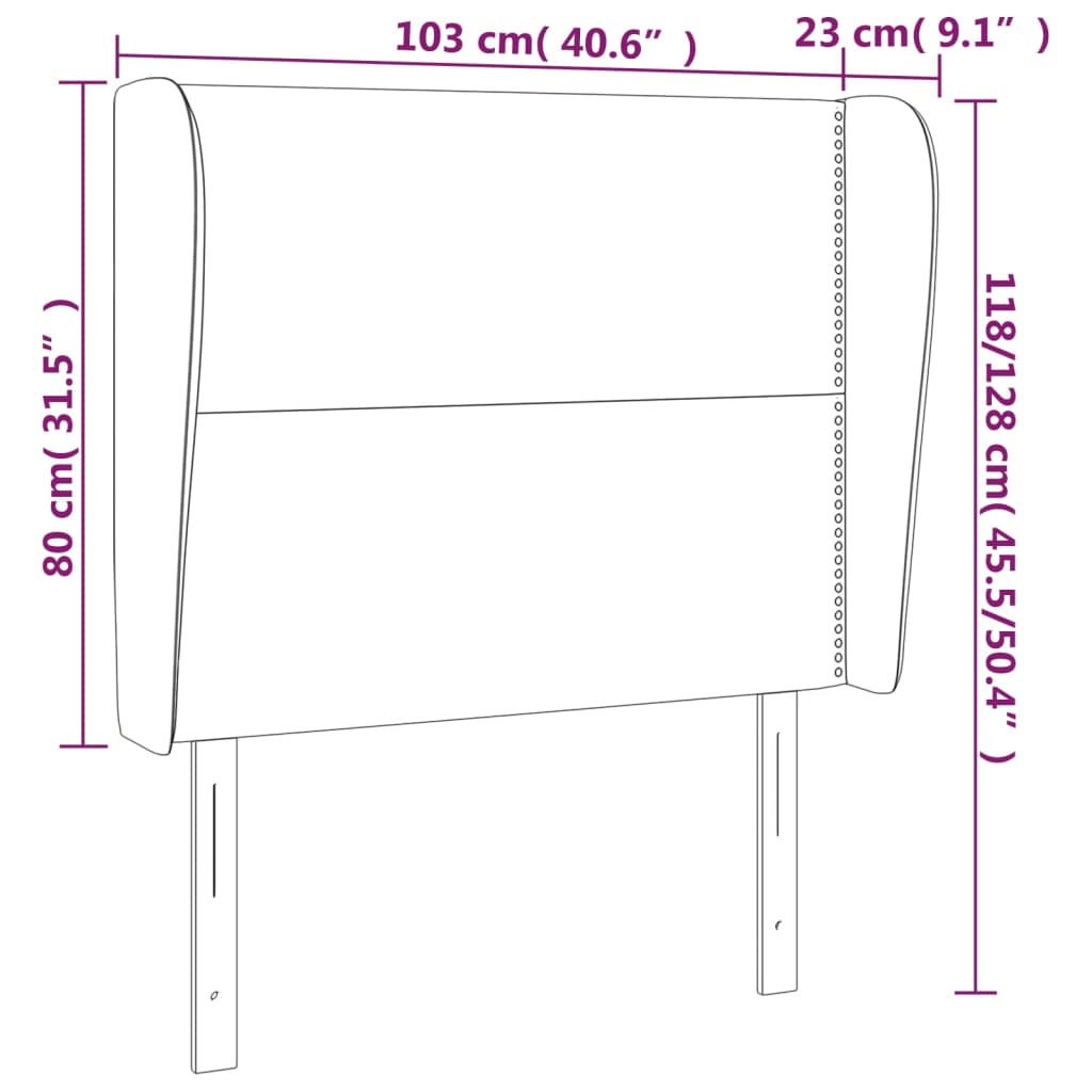Kopfteil mit Ohren Dunkelgrau 83x23x78/88 cm Stoff