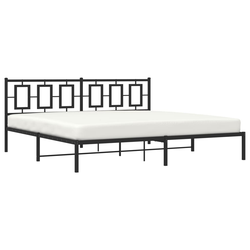 Bettgestell mit Kopf- und Fußteil Metall Weiß 180x200 cm