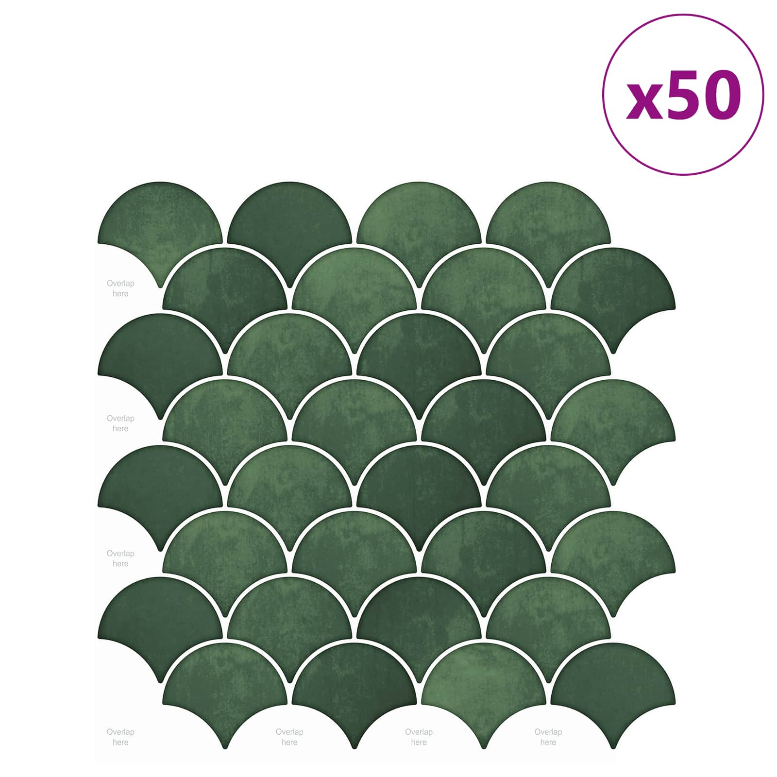 Fischschuppen Fliese 10 pcs Weiß 30 x 30 cm Polyurethan und PET